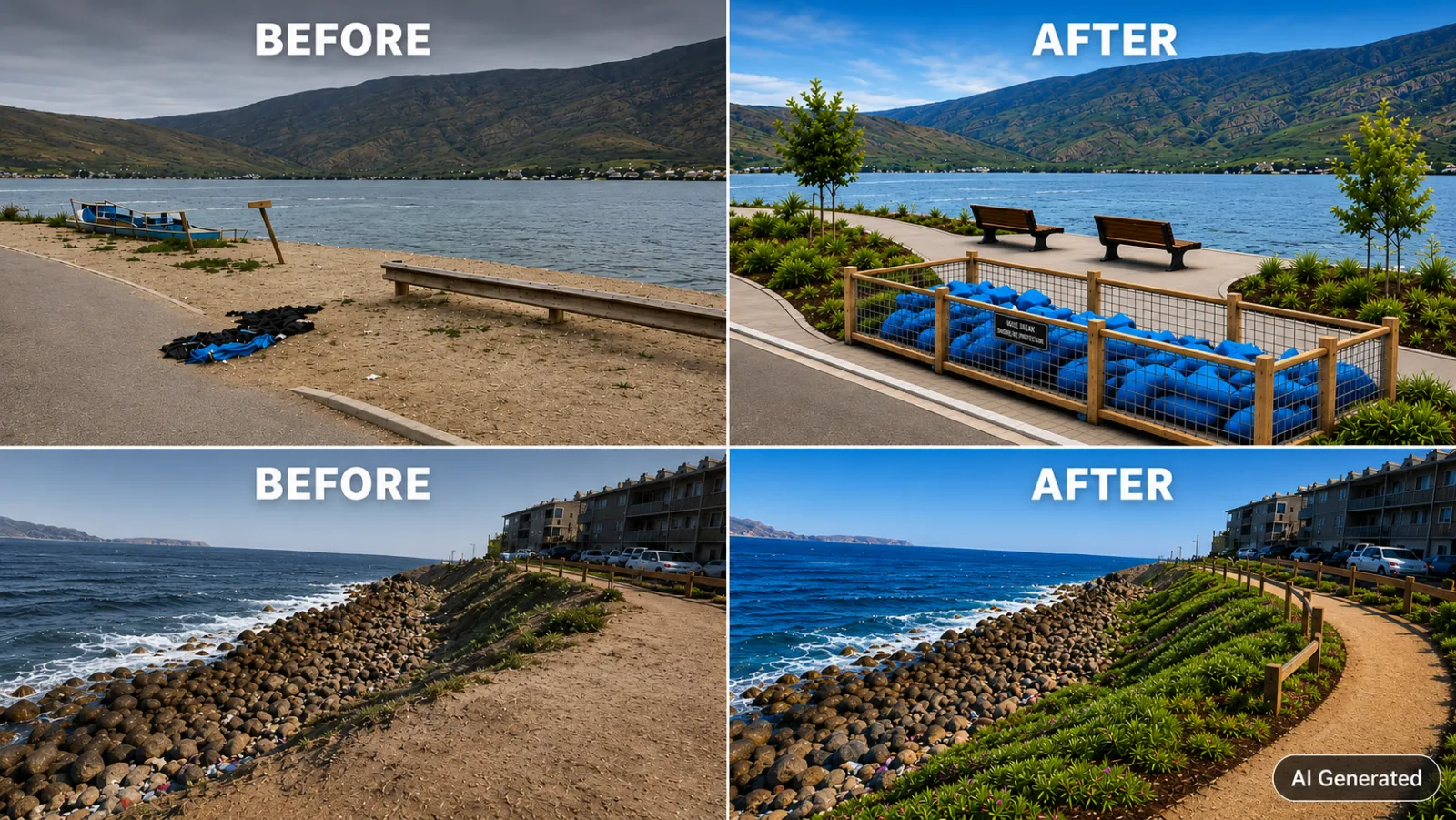 Hangberg before/after waste management beautification