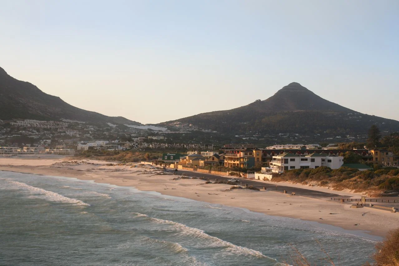 Hout Bay shoreline at golden hour — site of the future tidal pool